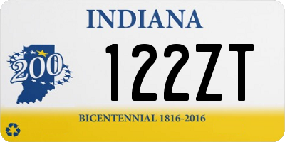 IN license plate 122ZT