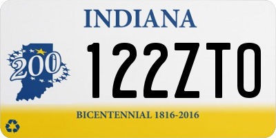 IN license plate 122ZTO
