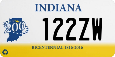 IN license plate 122ZW