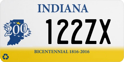 IN license plate 122ZX