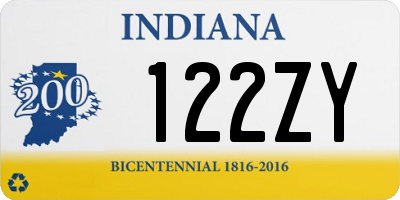 IN license plate 122ZY