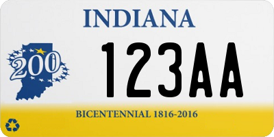 IN license plate 123AA