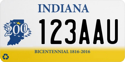 IN license plate 123AAU