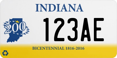 IN license plate 123AE