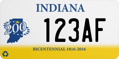 IN license plate 123AF