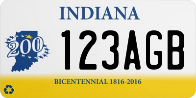 IN license plate 123AGB
