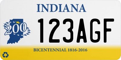 IN license plate 123AGF