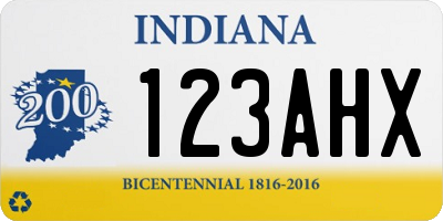 IN license plate 123AHX