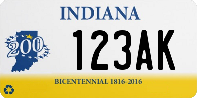 IN license plate 123AK