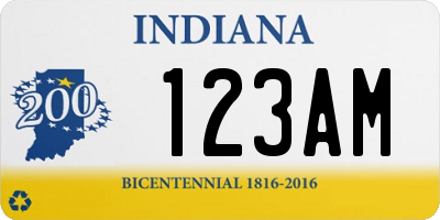 IN license plate 123AM