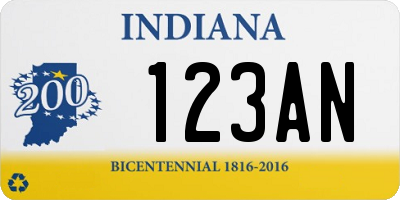 IN license plate 123AN