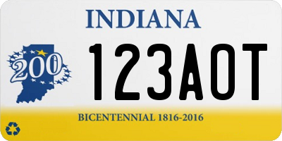 IN license plate 123AOT