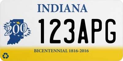 IN license plate 123APG