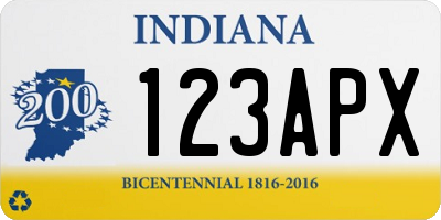 IN license plate 123APX