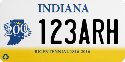 IN license plate 123ARH