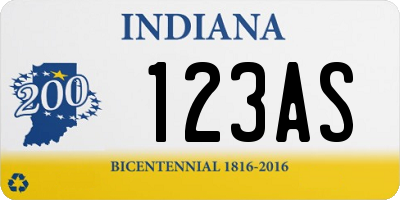 IN license plate 123AS