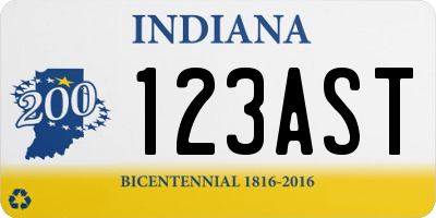 IN license plate 123AST
