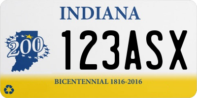 IN license plate 123ASX