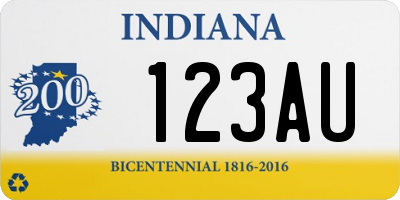 IN license plate 123AU