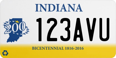 IN license plate 123AVU