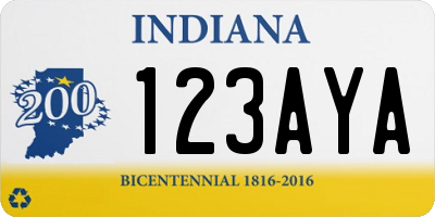 IN license plate 123AYA