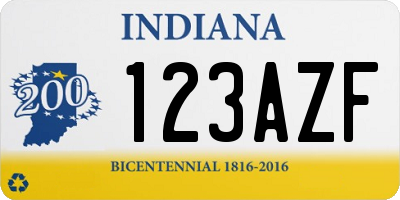 IN license plate 123AZF