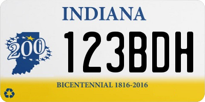 IN license plate 123BDH