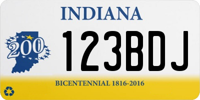 IN license plate 123BDJ