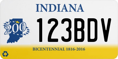 IN license plate 123BDV
