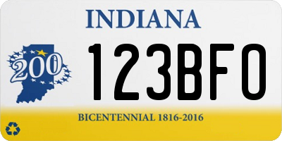 IN license plate 123BFO