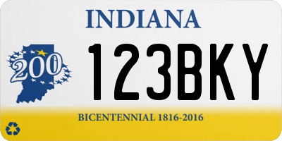 IN license plate 123BKY