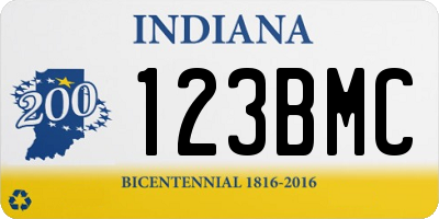 IN license plate 123BMC