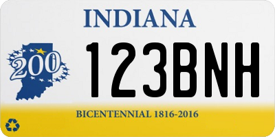 IN license plate 123BNH