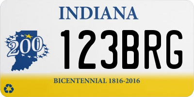 IN license plate 123BRG
