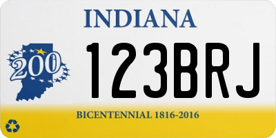 IN license plate 123BRJ
