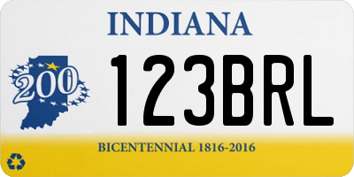 IN license plate 123BRL
