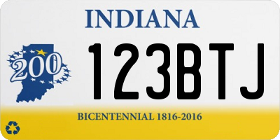 IN license plate 123BTJ