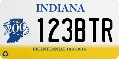 IN license plate 123BTR