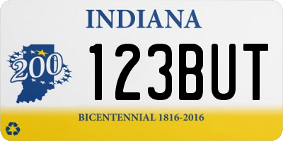 IN license plate 123BUT