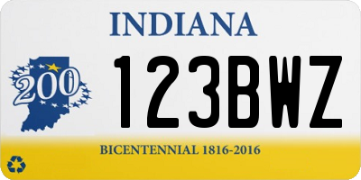 IN license plate 123BWZ