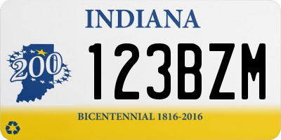IN license plate 123BZM