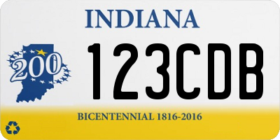 IN license plate 123CDB
