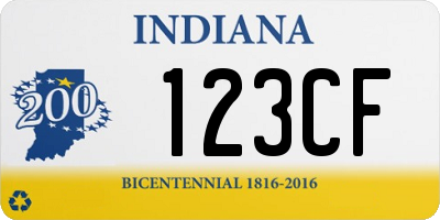 IN license plate 123CF