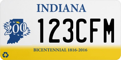 IN license plate 123CFM