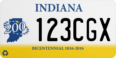 IN license plate 123CGX