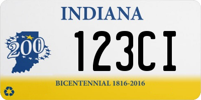 IN license plate 123CI