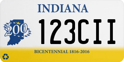 IN license plate 123CII