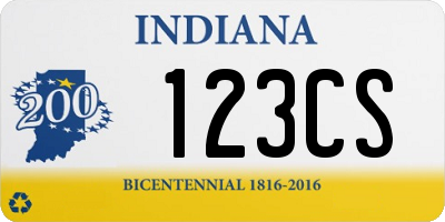 IN license plate 123CS