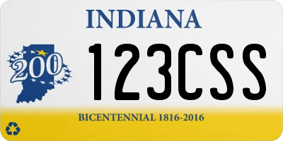IN license plate 123CSS