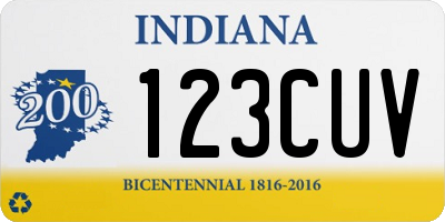 IN license plate 123CUV